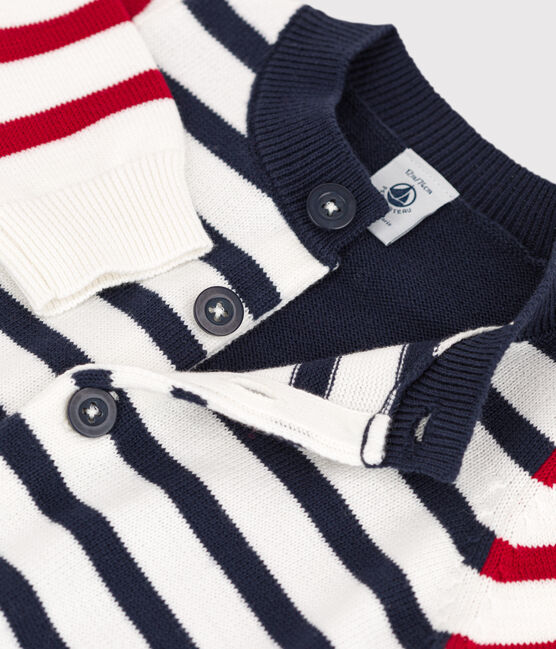 Cardigan in maglia di cotone per neonati bianco MARSHMALLOW/bianco MULTICO