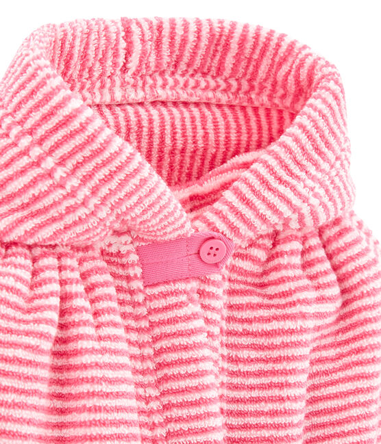 Accappatoio bebé rigato rosa PETAL/bianco LAIT