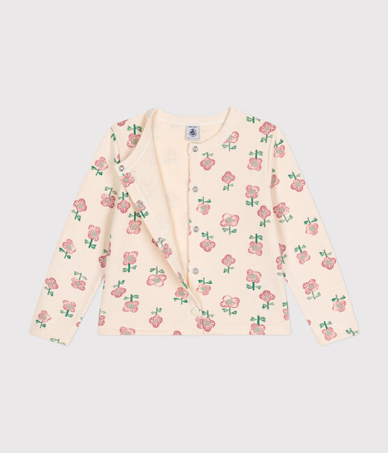 Cardigan in tessuto felpato bambina bianco AVALANCHE/ MULTICO