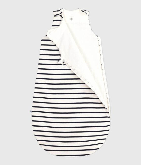 Sacco nanna TOG 2 in cotone bianco MARSHMALLOW/blu SMOKING