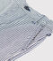 Bermuda bambino in tela di cotone a righe blu MEDIEVAL/bianco MARSHMALLOW