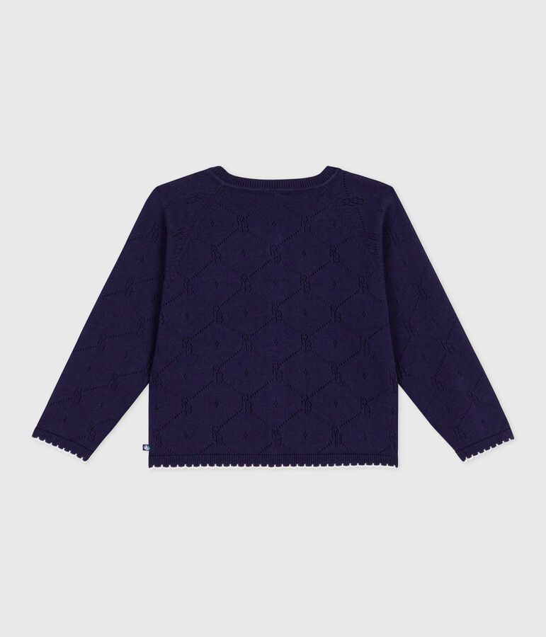 Cardigan in cotone tinta unita bambino blu