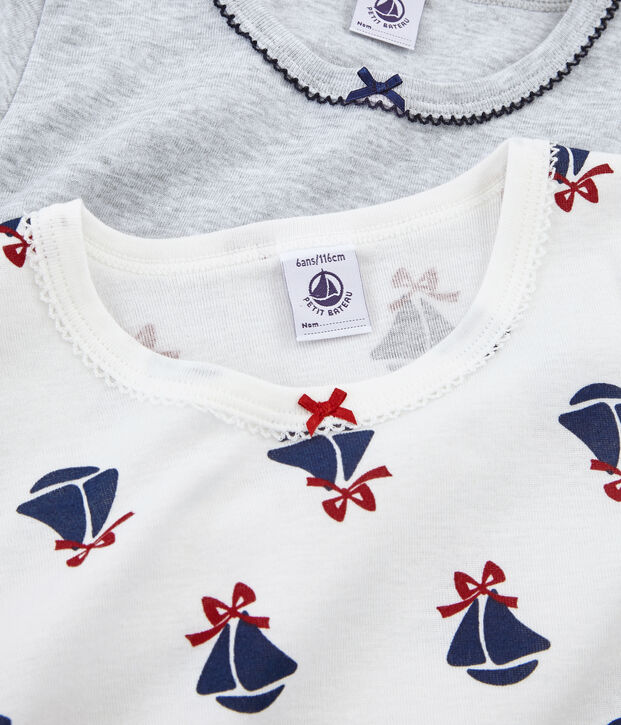 Duo t-shirt bambina maniche corte multicolore