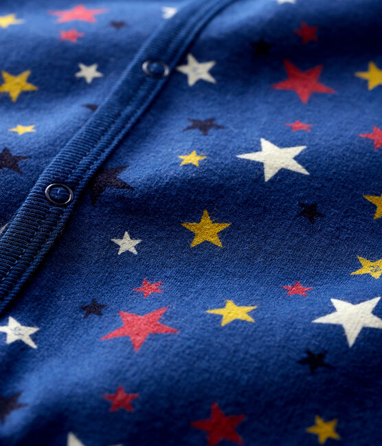 Pigiama tutina notte stellata neonato in tessuto felpato blu MEDIEVAL/bianco MULTICO