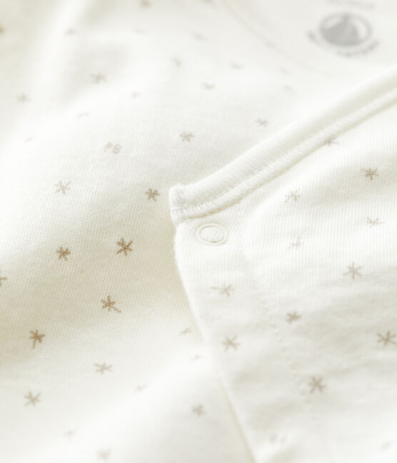 Tutina pigiama bebè in cotone biologico bianco MARSHMALLOW/bianco MULTICO