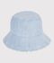 Cappellino in chambray bambina blu