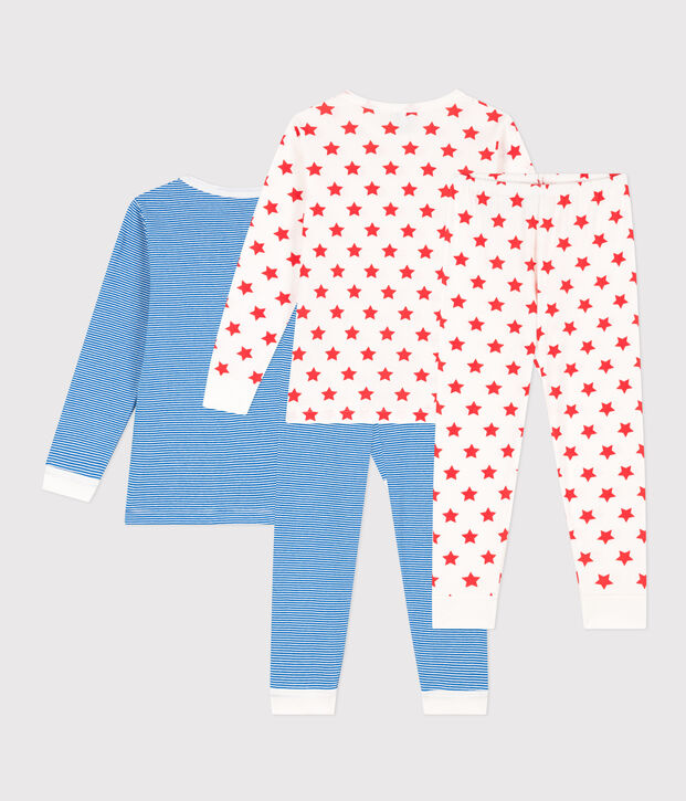 Confezione da 2 pigiami bambino unisex in cotone motivo stelle e rigato multicolore