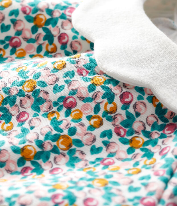 Blusa a manica lunga beb&egrave; femmina bianco/multicolore