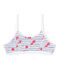Brassière bambina stampata in jersey stretch bianco ECUME/blu MAJOR/ MULTICO