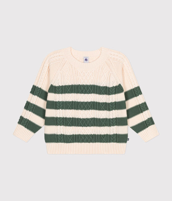 Maglione irlandese in cotone a righe bambino AVALANCHE/ CROCO