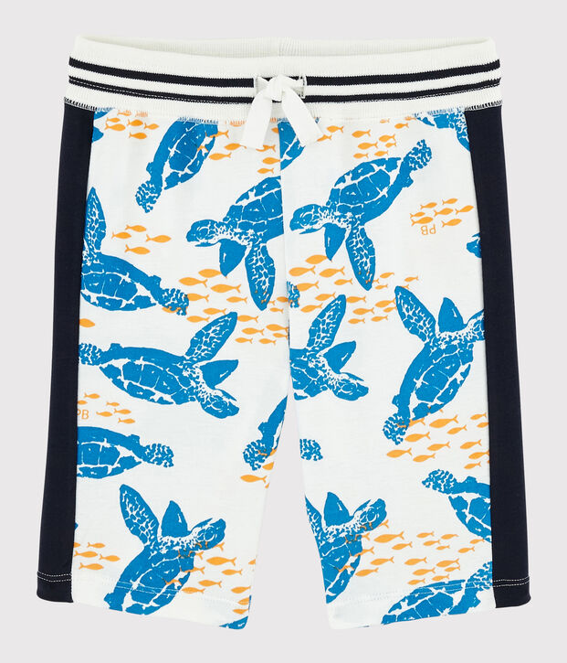 Bermuda in cotone bambino bianco/multicolore