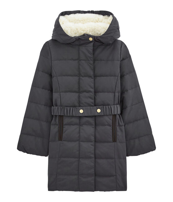 Piumino per bambina con cappuccio grigio CAPECOD