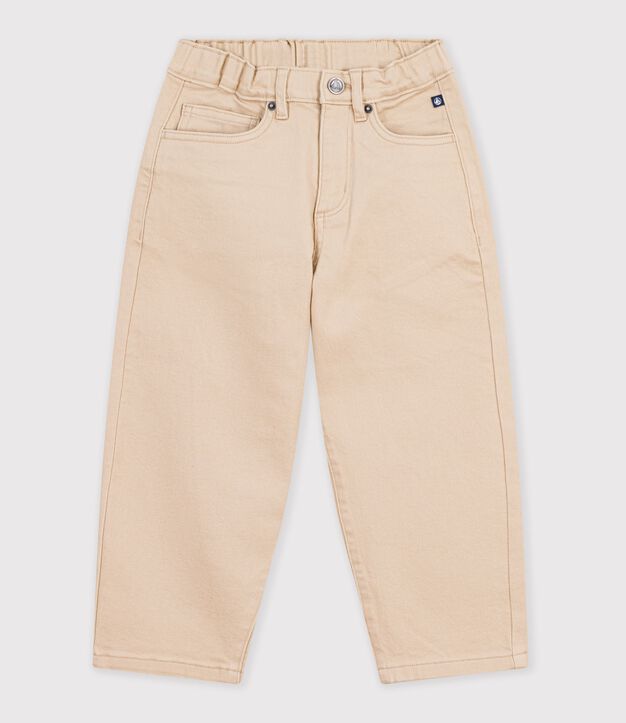 Pantaloni a 5 tasche in denim bambino beige