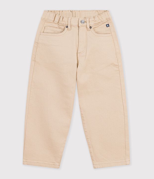 Pantaloni a 5 tasche in denim bambino beige