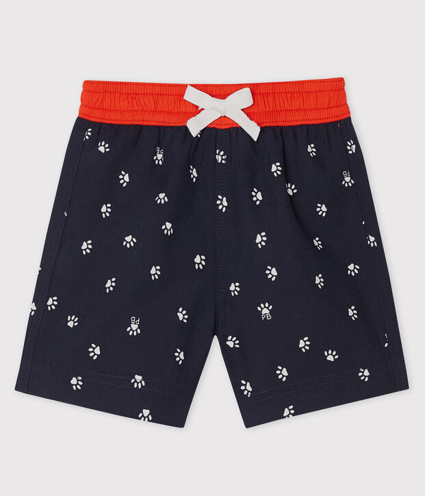 Short da mare beb&egrave; maschio in fantasia blu/multicolore