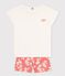 Pigiama corto bambina in cotone bianco MARSHMALLOW/ PAPAYE