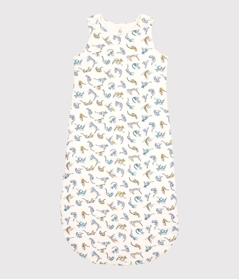 Sacco nanna beb&egrave; fantasia pantere in cotone biologico bianco/multicolore