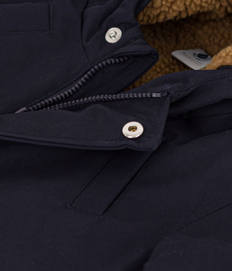 Parka foderato in sherpa per beb&egrave; blu