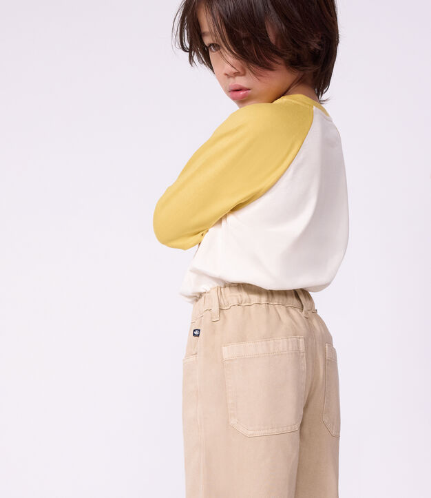 Pantaloni a 5 tasche in denim bambino beige