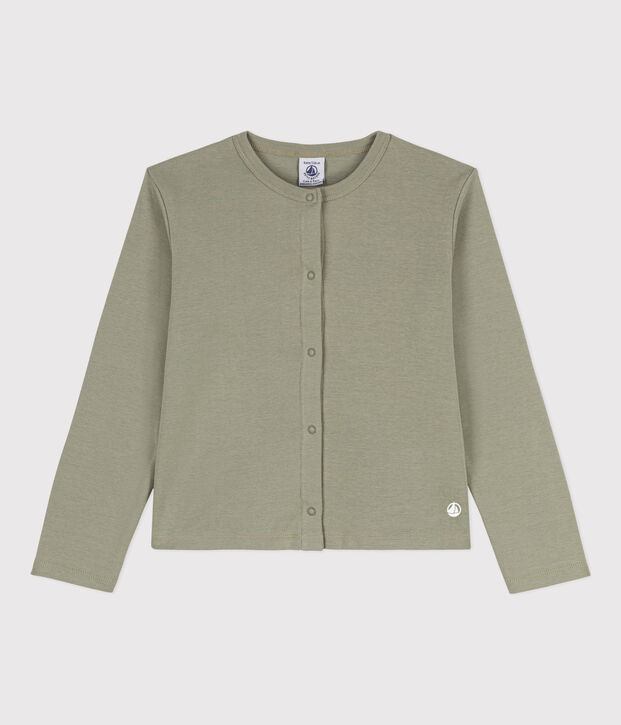 Cardigan in cotone bambina verde