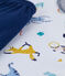 Pigiama corto bambino in cotone con stampa animali yoga blu FRAICHEUR/bianco MULTICO
