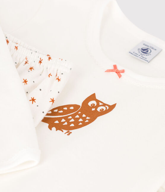 Pigiama bambina in cotone bianco MARSHMALLOW/bianco MULTICO