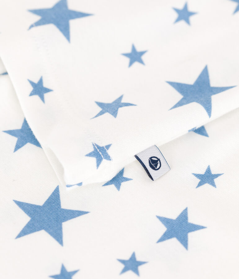 Pigiama in cotone con stelle stampate bambino bianco/blu