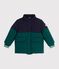 Piumino tinta unita color block bambino verde/blu