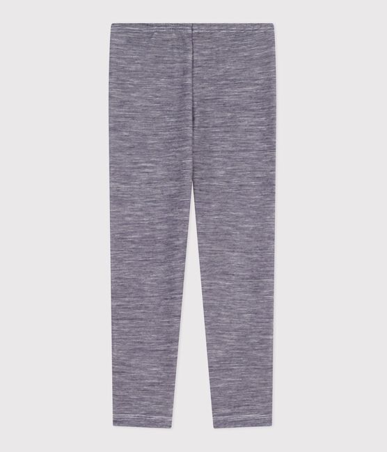 Leggings bambino in misto lana e cotone a righe blu SOIR/ MARSHMALLOW