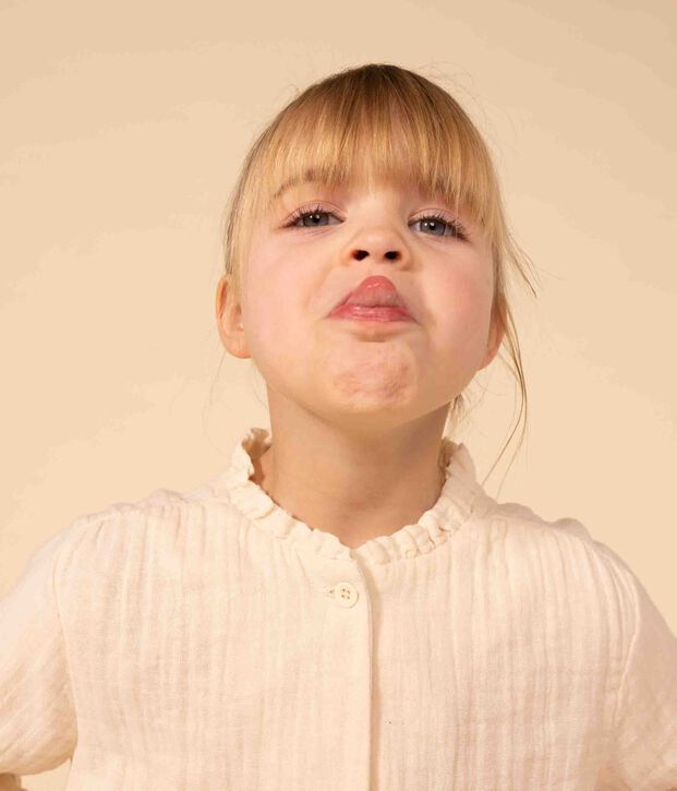 Blusa in garza di cotone bambina ecru