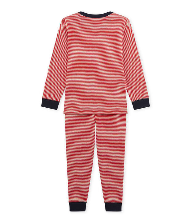 Pigiama per bambino millerighe rosso/bianco