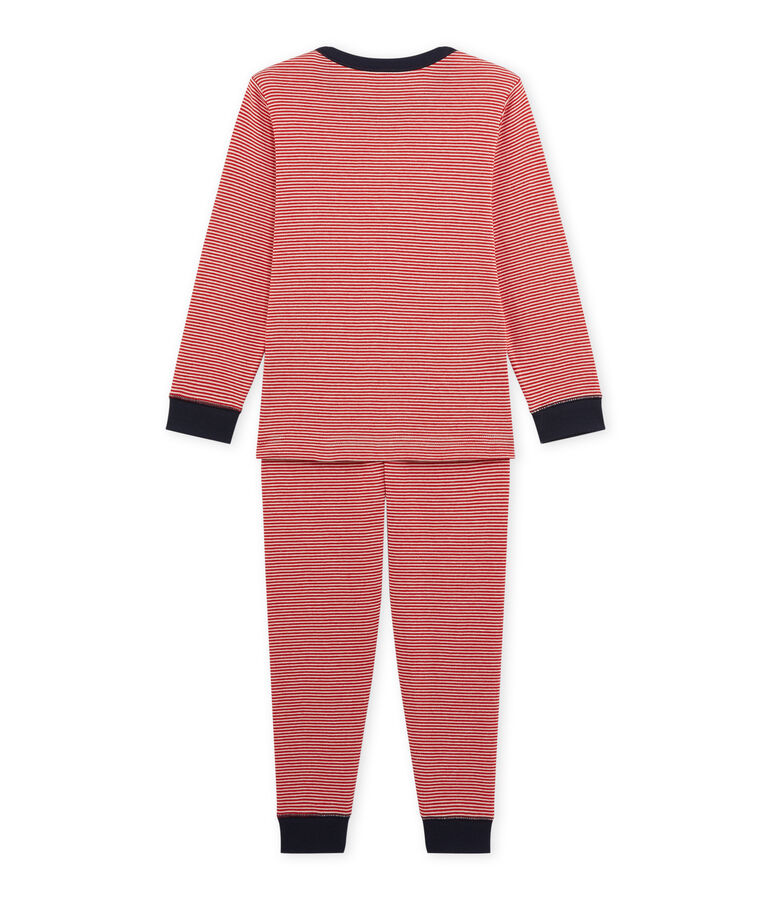 Pigiama per bambino millerighe rosso FROUFROU/beige COQUILLE