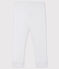 Leggings bebè femmina a costine 1x1 in tinta unita bianco MARSHMALLOW