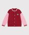 Giacca stile teddy bambino in cotone color block rosso