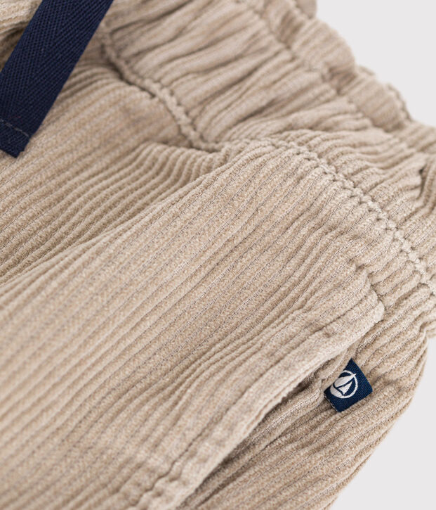 Shorts in velluto bambina beige