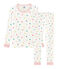 Pigiama bambina a costine modello molto aderente bianco MARSHMALLOW/bianco MULTICO