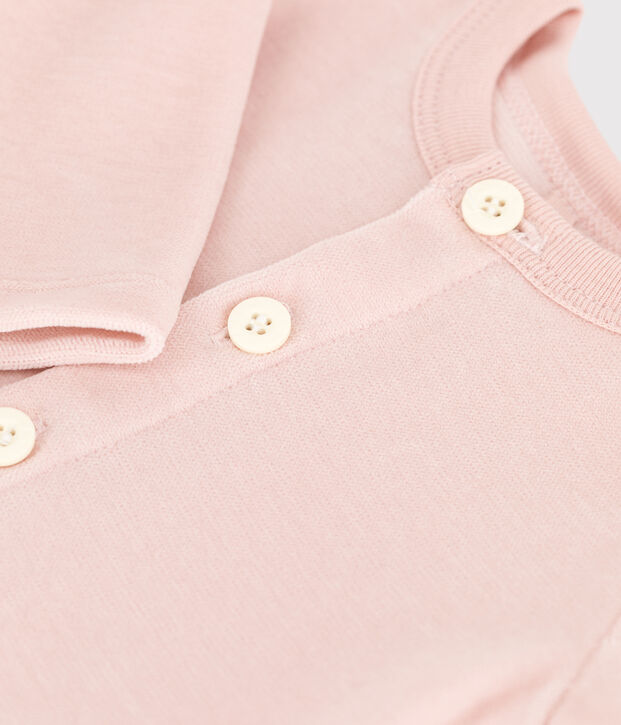 Cardigan beb&egrave; in velluto di cotone rosa