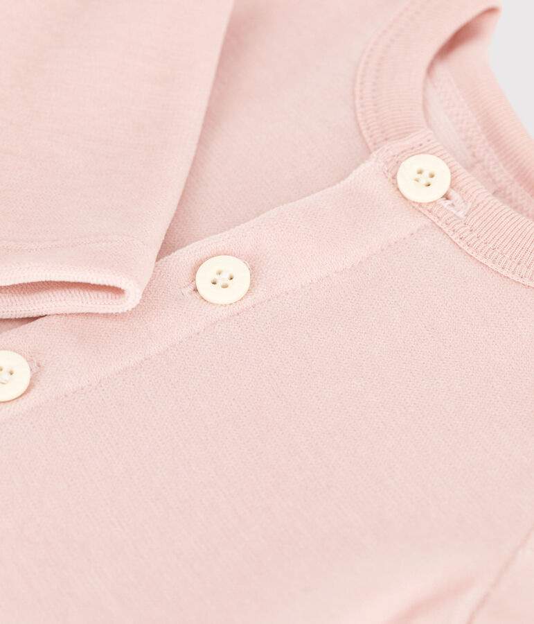 Cardigan beb&egrave; in velluto di cotone rosa SALINE