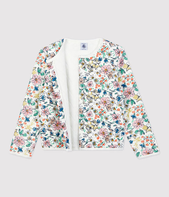 Cardigan bambina in tubique bianco MARSHMALLOW/bianco MULTICO