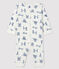 Tutina senza piedi Paris bebè a costine bianco MARSHMALLOW/blu MAJOR