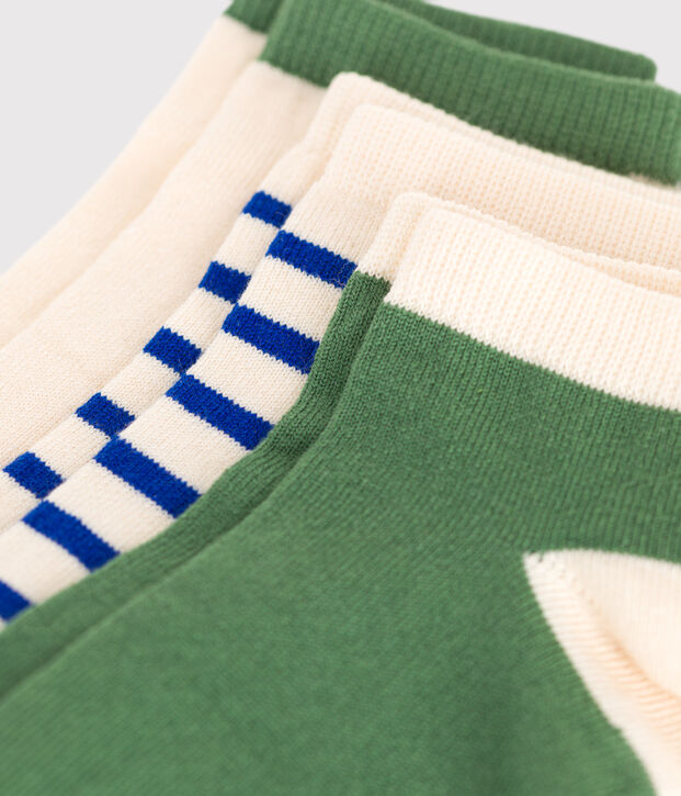 3 paia di calzini in cotone a righe bambino multicolore