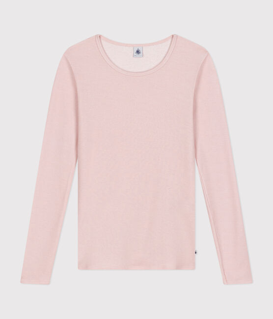 T-shirt a maniche lunghe in lana e cotone donna rosa SALINE