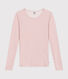 T-shirt a maniche lunghe in lana e cotone donna