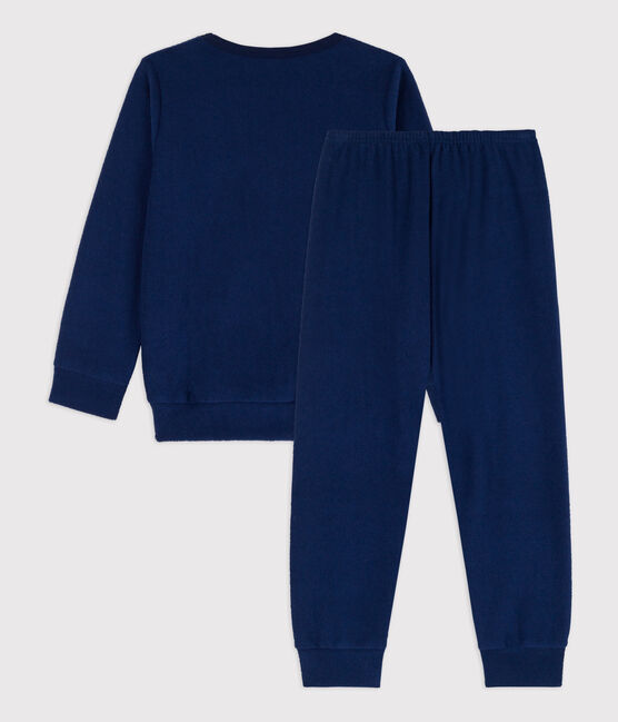 Pigiama in spugna bouclette grattata per bimba/bimbo blu MEDIEVAL