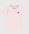 T-shirt a maniche corte in cotone tinta unita bambina rosa FLEUR