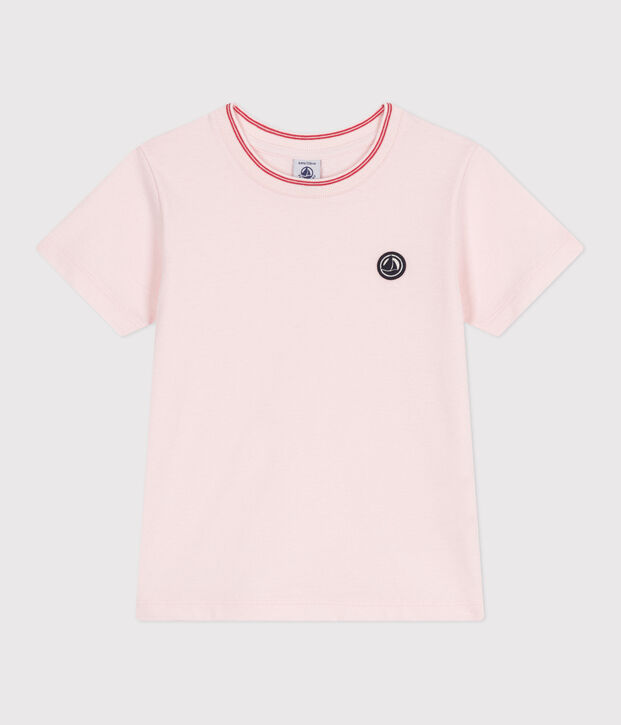 T-shirt a maniche corte in cotone tinta unita bambina FLEUR