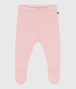 Pantaloni in maglia di lana e cotone neonato rosa JOLI