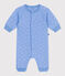 Tutina neonato in cotone con piccole ancore stampate blu EDNA/bianco MARSHMALLOW
