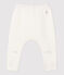 Leggings testa di gatto bebè in cotone biologico bianco MARSHMALLOW