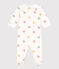 Pigiama bebè cuori multicolori in ciniglia bianco MARSHMALLOW/bianco MULTICO